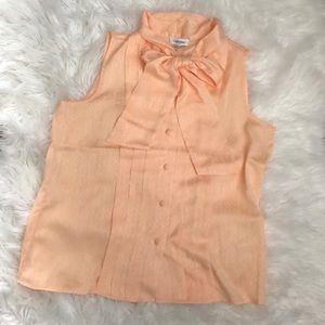 Tie Neck Sleeveless Blouse